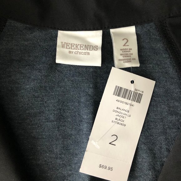 NWT Chico's Weekends Balance Donovan Zippered Jacket (Chico's Size 2) - Picture 3 of 4